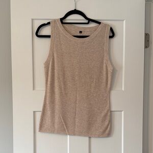 Elegant Tan Sleeveless Women's Tank Top